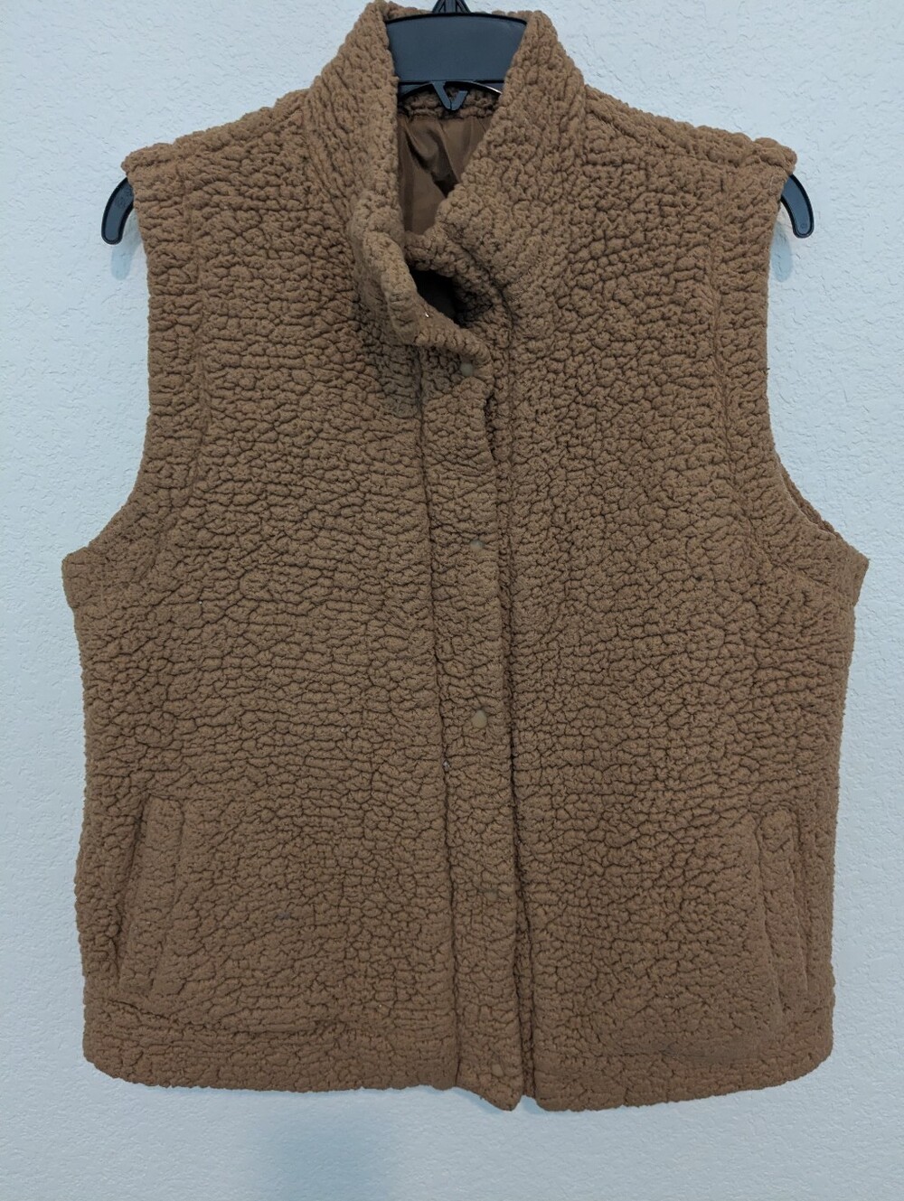 Cozy Tan Sherpa Fleece Vest